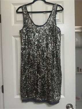 Velvet by Graham & Spencer Silver Sequin Mini Dress